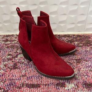 Red Western cowboy style ankle boots, brand new